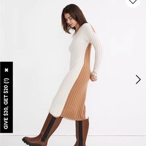 Madewell resourced maxi dress - tan and cream